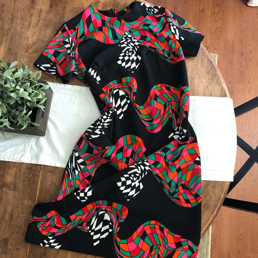 Vintage 60s 70s Mod Shift Dress Volup Plus Size